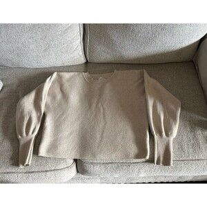 Pink Rose Sweater Crop Style Tan Size Large